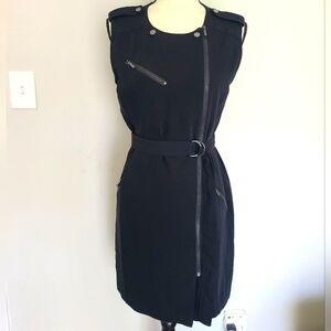 Calvin Klein Moto Tank Dress Black
